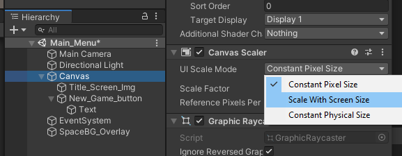 UI Scale Mode with Scale With Screen Size